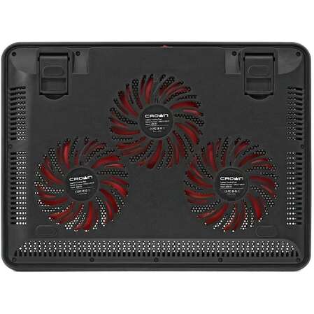 Подставка охлажд. Crown CMLC-1043T для ноутбука до 17", 3 вен. 110 мм, Red LED подсветка, черная