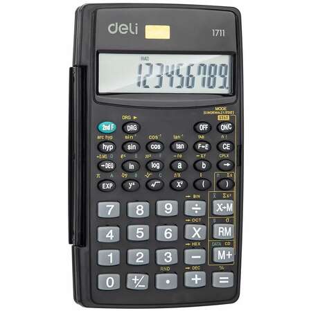 Калькулятор Deli E1711 черный 8+2-разр.