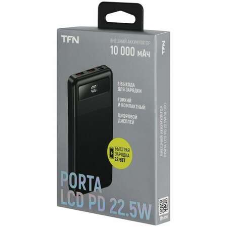 Внешний аккумулятор TFN Porta LCD PD 22.5W TFN-PB-321-BK 10000mAh Black