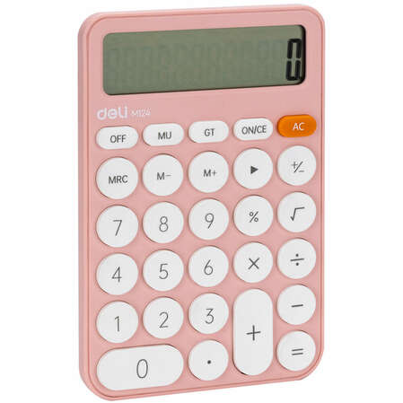 Калькулятор Deli EM124PINK розовый 12-разр.
