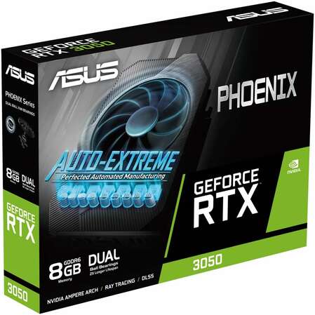 Видеокарта ASUS GeForce RTX 3050 8192Mb, Phoenix 8G V2 (PH-RTX3050-8G-V2) 1xDVI-D, 1xHDMI, 1xDP, Ret