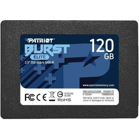 Внутренний SSD-накопитель 120Gb PATRIOT Burst Elite PBE120GS25SSDR SATA3 2.5"
