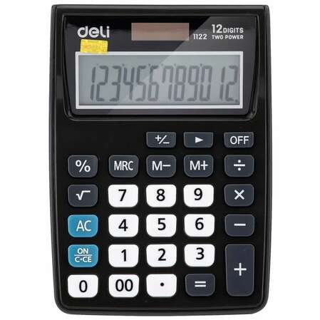 Калькулятор Deli E1122/GREY серый 12-разр.