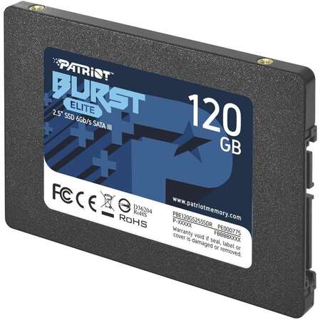 Внутренний SSD-накопитель 120Gb PATRIOT Burst Elite PBE120GS25SSDR SATA3 2.5"