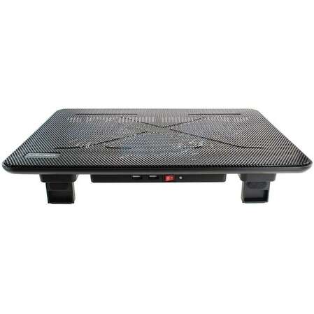 Подставка охлажд. Crown CMLC-1043T для ноутбука до 17", 3 вен. 110 мм, Red LED подсветка, черная