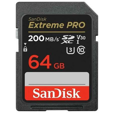 Карта памяти SecureDigital 64Gb SanDisk Extreme Pro SDXC Class 10 UHS-I U3 (SDSDXXU-064G-GN4IN)