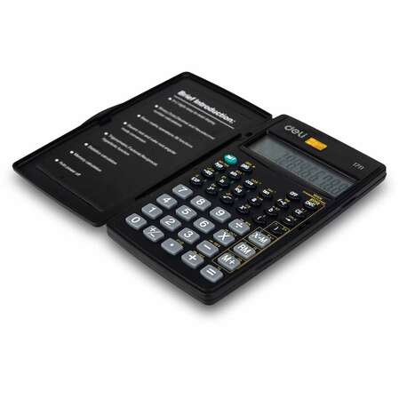 Калькулятор Deli E1711 черный 8+2-разр.